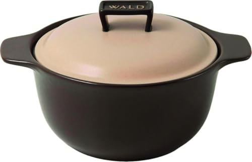 Wald Pentola piccola in ceramica Kergrès per cottura lenta su fiamma, forno tradizionale e microonde - Non assorbe odori, né grassi o liquidi - Ø 20,5x20,2x15h cm con coperchio - 150 cl (Antracite)