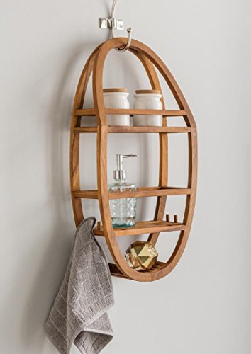 Destiny Duschablage SPA & Living Wandregal oval 33x13x62 cm Teak (72020)