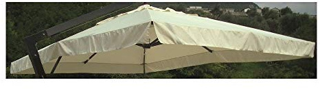 MilaniHome Telo di Ricambio Sostitutivo Beige 3 X 3 per Ombrellone A Palo Laterale per Esterno Giardino