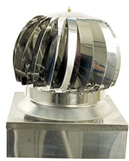 COMIGNOLO GIREVOLE ACCIAIO INOX QUADRATO FUMAIOLO ASPIRATORE CANNE FUMARIE (cm 17 x 17)