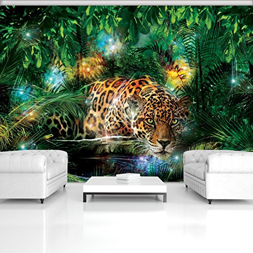 Forwall Vlies Fototapete, Grün,Orange,Gelb, 254x184cm | Fototapeten - Tapeten - für Wohnzimmer Schlafzimmer - Vliestapete Wandtapete Tapete 3D Effekt- inkl. Kleister