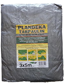 3 x 5 m EXTRA GRIS 110g / m2 Lona Hoja de tierra con anillos de metal Sombrilla Carpa para hamacas Cubierta impermeable portátil Paño Techo del automóvil Ligero para senderismo al aire libre Camping
