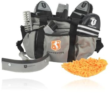 Horsecode Putztasche mit Inhalt Grau 10-teilig