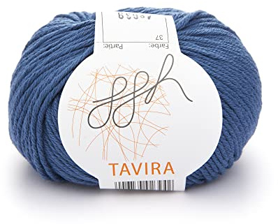 GGH Tavira | Thick cotton for knitting and crochet - suitable as pot flap yarn - 50g ball | Colour 037 - Weiches Indigo