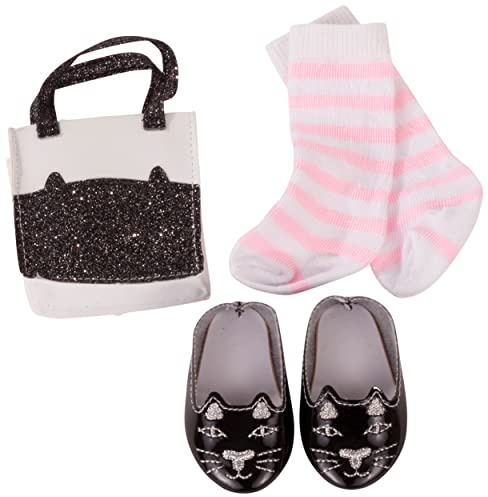 Götz 3403053 Puppen – Set Catbox – Puppenkleidung für Babypuppen Gr. M von 42 – 46 cm und Stehpuppen Gr. XL von 45 – 50 cm – 5 teiliges Set