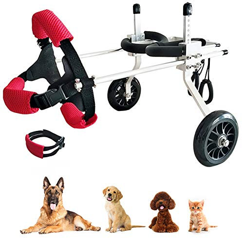 Hunderollstuhl für Hinterbeine Hinterfüße Hunde, Rollstuhl Hunderolli Gehhilfe Hundegehilfe Rollwagen Hunderollwagen Hundewagen Haustier Rolli für Behinderte ältere Hunde und Verletzten, 1-20 kg