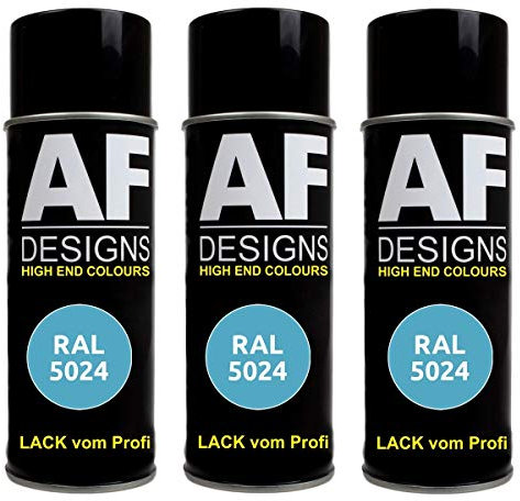 Alex Flittner Designs 3X RAL Lackspray Autolack Buntlack Spraydose RAL5024 Pastellblau stumpfmatt