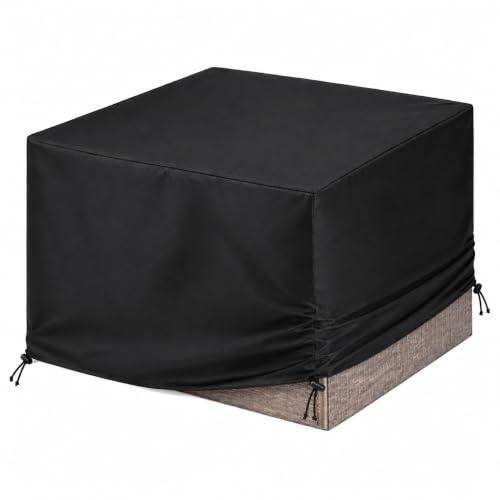 Hillington Deluxe Garden Furniture Cover Waterproof - Extra Heavy Duty Outdoor Furniture Covers Waterproof with Drawstring, Straps - Square Rattan Table & Chairs Garden Rattan Furniture Cover