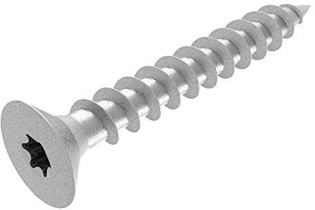 Vis pour panneaux de particules SECCARO 6 x 45 mm, acier galvanisé, vis à bois à filetage total, TX / hexalobulaire, 150 pièces
