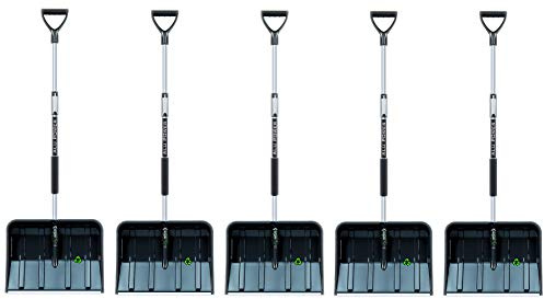 Lot de 5 pelles à neige télescopiques avec poignée ergonomique - Pelle à neige pour petites et grandes quantités de neige - Lame en plastique, manche en aluminium