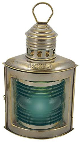 Positionslampe Steuerbordlampe antik grün Schiffslampe Messing 23cm elektrisch Steuerbord Lampe