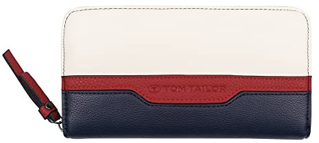 TOM TAILOR Jule Damen Geldbörse Portemonnaie Reißverschluss Groß Blau