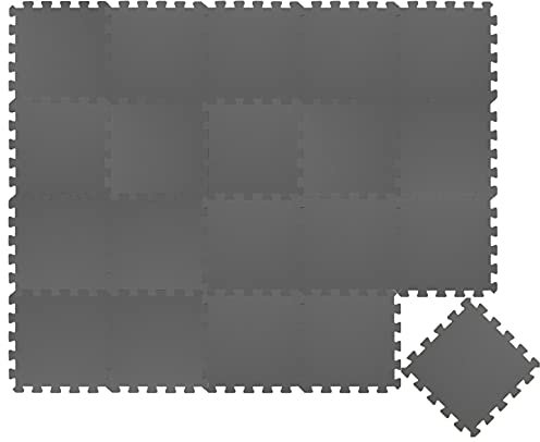 LittleTom Spielmatte 18 Teile Baby Puzzlematte Grau - 30x30 cm Krabbelmatte Bodenmatte Kinder - Puzzle Teppich Kinderzimmer Matte - Outdoor Bodenschutzmatte Spielteppich Eva Schaumstoff Isomatte