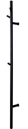 SXLSZ Scaldasalviette Elettrico Bagno, Verticale Radiatore Scaldasalviette Termoarredo Elettrico da Bagno con Gancio in Acciaio Inox 304, Asciugabiancheria da Parete,1525×65mm,Nero,Plug in