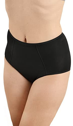 ALBERT KREUZ Damen Periodenslip Bio-Baumwolle Super High Waist 2er Pack schwarz S