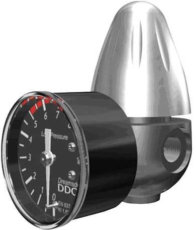 Riduttore di pressione Co2 con Manometro per Bombole 600GR. Monouso e 1Kg. Ricaricabili attacco 11x1 con manopola dritta