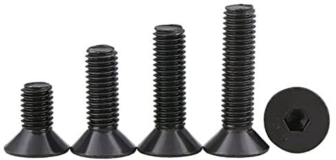 DUO ER 5pcs. UNC 6# -32 Schwarzer Flacher Senkkopf-Kopf-Sechskant-Buchse Allen Schrauben Bolzen Hohe Zughöhe 10.9 Wähle Längen (Length : 5/8, Size : 6-32)