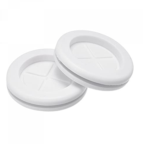 sourcing map Rubber Grommet Mount Dia 35mm Round Double-Sided for Wire Protection White Pack of 10