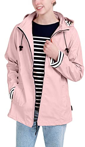 Breizh Ocean - Ciré Femme Imperméable, du XS au 4XL, Création Française ERQUY - Coupe Vent avec Coupe Ajustée et Intérieur Rayé Style Marinière - Manteau Femme
