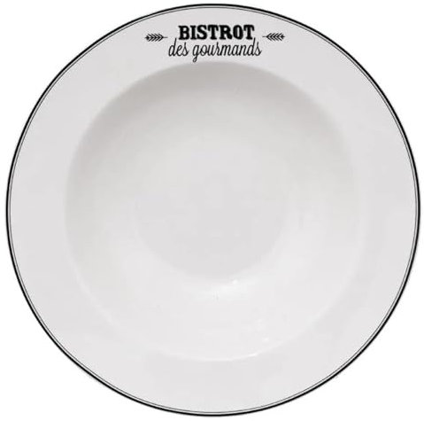 Secret de Gourmet - Lot de 6 Assiettes à Pâtes Bistrot 27cm Blanc