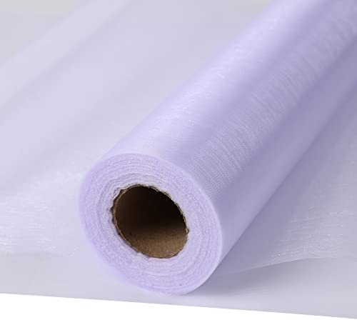 30 m x 30 cm Fabric Table Runner Tulle Roll Organza Transparent Roll of Organza Sheer Fabric Elegant Decorative Cloth for Wedding Chair Table Decoration DIY Crafts (White)