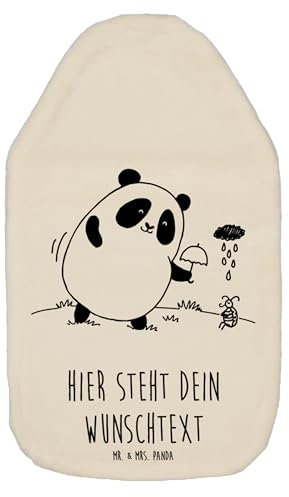 Mr. & Mrs. Panda Personalisierte Wärmflasche Panda Zusammenhalt - Weiß