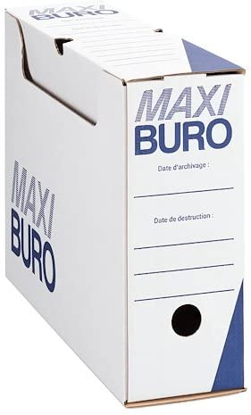 Maxiburo Boîte à archives blanches dos 10 cm Lot de 20