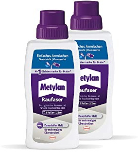 Metylan Raufaser Fertigkleister Konzentrat, Tapetenkleister für Raufasertapete, starker & schnell mischbarer Kleister zur sofortigen Verwendung, 2x500g
