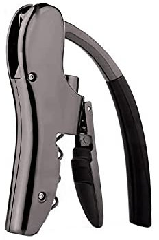 CAFFIA Wine Bottle Opener | Manual Handheld Corkscrew with Ergonomic Lever Pump, Standing Vertical Design, Soft Bottleneck Grip, Nonstick Screw