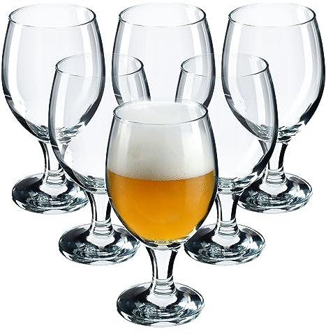 KADAX Copas de vino, copas de vino aptas para lavavajillas, juego de copas y elegante para vino tinto y blanco, copas para servir vino y champán (6 x 400 ml, para cerveza)