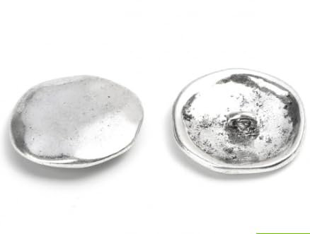 10 edle Metallknöpfe 22mm rund antiksilber Knöpfe mit Öse 2,2mm - Blumenmotiv Ösenknöpfe zum annähen nähen basteln -Jackenknöpfe Mantelknöpfe DIY