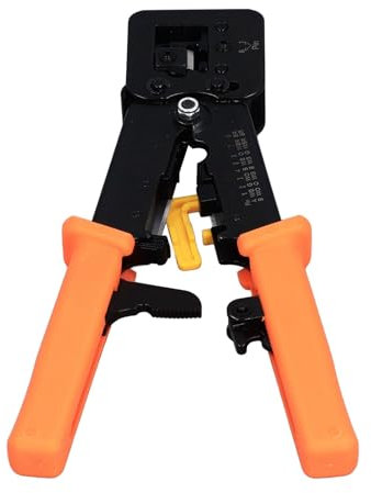 Pince à Sertir RJ45, Outil de Sertissage RJ45 en Acier Robuste Grâce à une Matrice Précise à Haute Torsion Professionnelle pour Ethernet sans Flexion en Acier Inoxydable