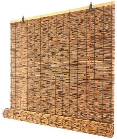 ORANGES Rollo Aussenbereich 150x200 140x260 Bambusrollo für Fenster Outdoor Wetterfest Bamboo Roller blind Jalousie 160 110 90 50 Breit Lichtfilter Schilf Vorhang