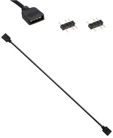 Besvalo RGB Extension Cable 3 Pin, 20 Inches Computer Motherboard ARGB Interface Extension Cable Female Connetor, 5V Argb 3-Pin Connector 1-1