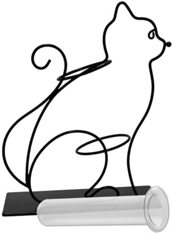 IWOWHERO Blumenröhre Mit Eisenrahmen Minimalistische Glasvase Hydrokultur Pflanzer Für Zuhause Und Büro Transparente Blumenvase Für Innenarrangements