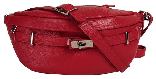 Samantha Look Gürteltasche Echt Leder Damen | Made in Italy, bequeme Bauchtasche im Clean Chic, Cross Body Bag aus Leder | 021834