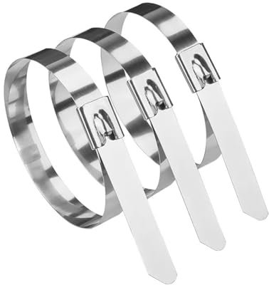 DAISHUJIE Stainless Steel Cable Ties 100 Pcs Stainless Steel Metal Cable Ties Locking Metal Zip-Exhaust Self-sealing Cable Tie Multifunctional Locking Cable Ties(10MM (0.39Inch,800mm (31.50inch)
