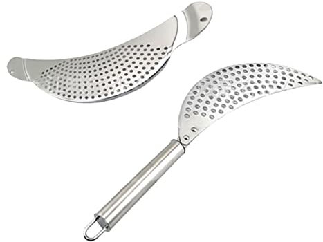 USMCPQVXN 2 Stück Topfsieb, Handsieb, Edelstahlsieb, Topfabtropfsieb und Siebe mit Griff, Sieb für Küche, Nudelsieb, Küche, Pfannensieb