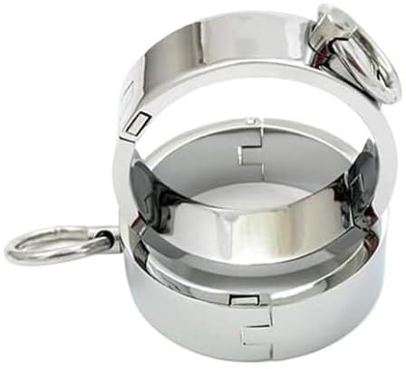 Handschellen aus Metall, Handfesseln, Handschellen, magnetischer Verriegelungsstift aus Stahl(6cm+8.5cm)