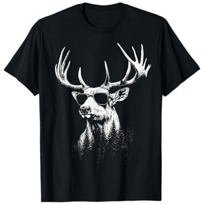 Elch Tier Grafik Sonnenbrille Kunstwerk Elch T-Shirt