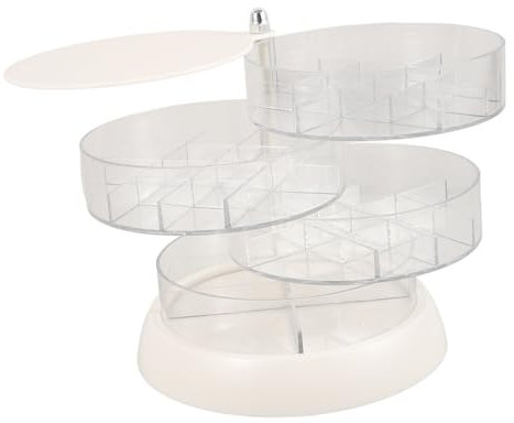 Compact Rotatable Jewelry Storage Box Earring Holder Necklace Stand for Travel Home for Mom Girlfriend Wife