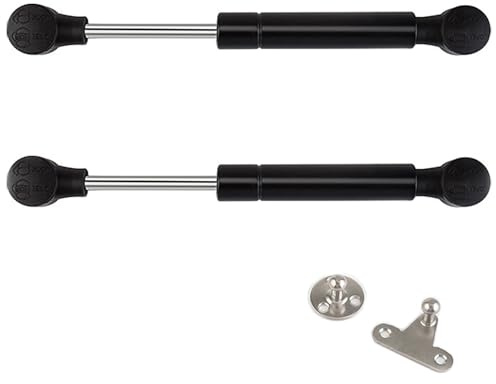 2 Pack Gas Strut Lift Support, 80N Black Gas Spring Hinge Soft Close Lid Support Flap Door Air Support Rod for Cabinet, Toy Box, Storage Chest (8 Inch)