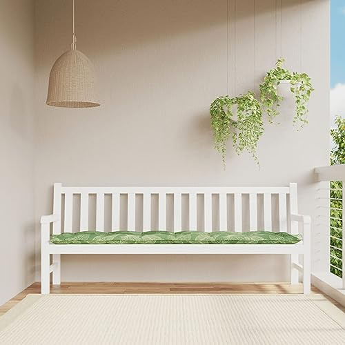 Swpsd Gartenbankauflage, Bankauflage Sitzkissen Outdoor, Polsterauflage Auflage für Gartenbank, Bankpolster Bankkissen, Blattmuster 200x50x7 cm Stoff