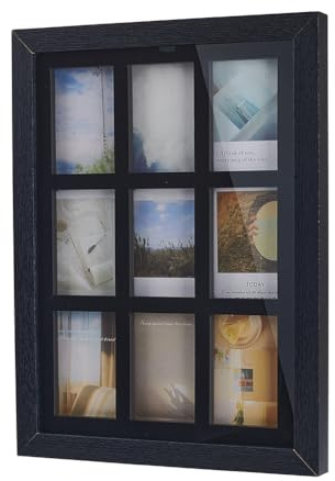 UNICRAFTALE Trading Cards Displays Frame 9 Cards Baseball Card Display Case Wall-mounted Sports Card Display Frame Black Holder for Basketball Football Hockey Standard Cards