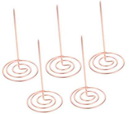 ARTIBETTER 5 Insertadores De Recibos Con Pinchos Para Aulas Restaurantes Notas Tickets De Comida Tenedores Organizador De Recibos Metal Dorado Rosa