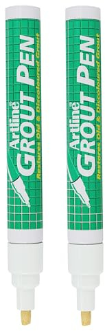 Artline Cream Grout Pens (Pack of 2) | 2.0-4.0mm Chisel Tip, Permanent, Quick-Dry, Waterproof, Grout Whitener for Bathroom Tiles
