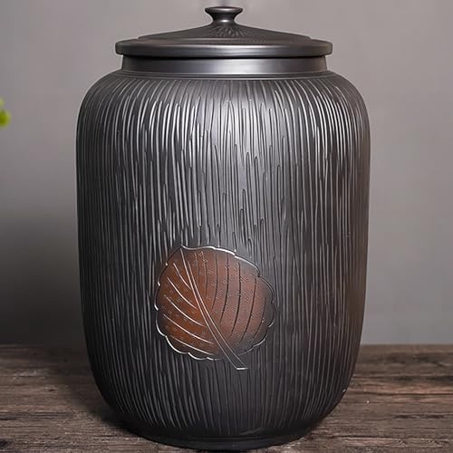 25kg Ceramic Rice Storage Containe With Lid, Rice Bucket, Grain Dispenser, Chinese Retro Ceramic Tea Jar, Large Sealed Rice Box, Chinese Design Porcelain Bottle, For Beans Corns Wheat Oatmeal