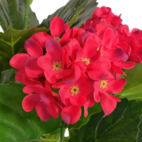 Gecheer Lifelike Artificial Hydrangea Plant - Red Flowers, 60 cm Tall, Home & Office Decor Model244440