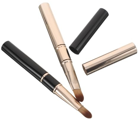SMASOLO 2 Piezas Brocha de Labios Doble Punta de Silicona con Tapa Aplicador Portátil para Labial Gloss y Delineador Herramienta de Maquillaje Precisa para Difuminar y Contornear