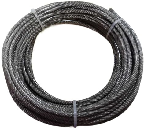 Cuerda de Alambre Cable de acero inoxidable construcción con revestimiento PVC 10 m, 20, 30, 3,0 mm, 5 y 7 x, cable elevación más suave(30 Meter)